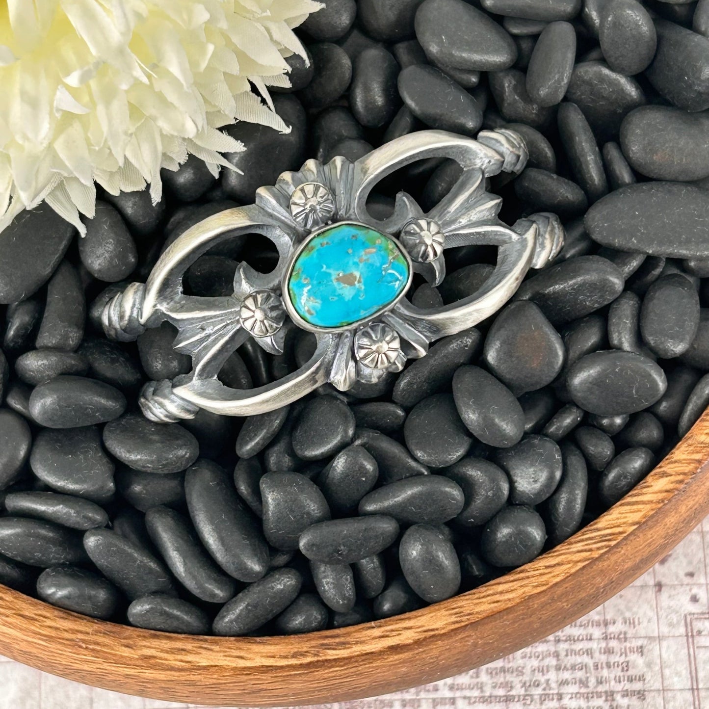 Navajo Sterling Sonoran Gold Turquoise Cuff Bracelet - Bracelets - Chimney Butte - Turquoise Sunset!