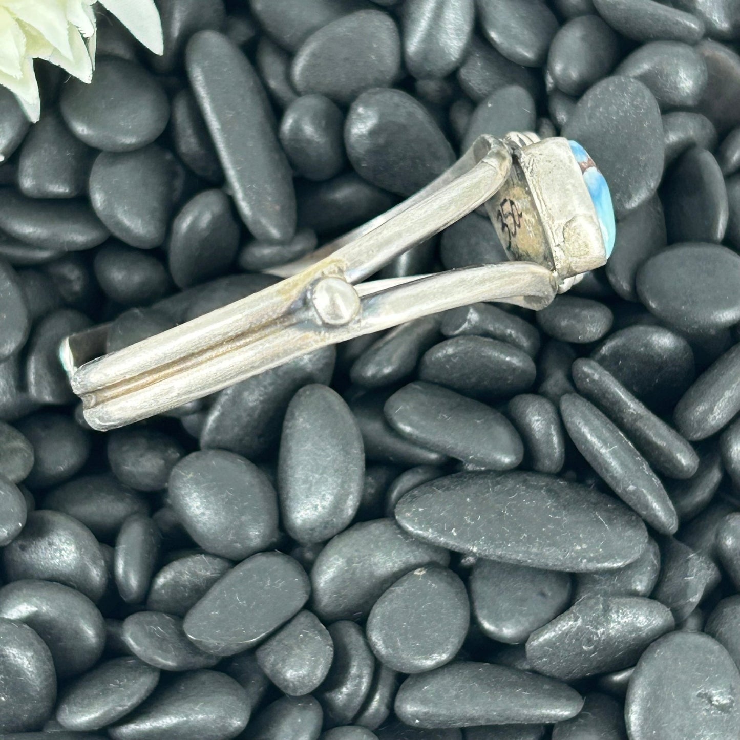 Navajo Sterling Silver Golden Hills Turquoise Cuff Bracelet - Bracelets - Augustine Largo - Turquoise Sunset!