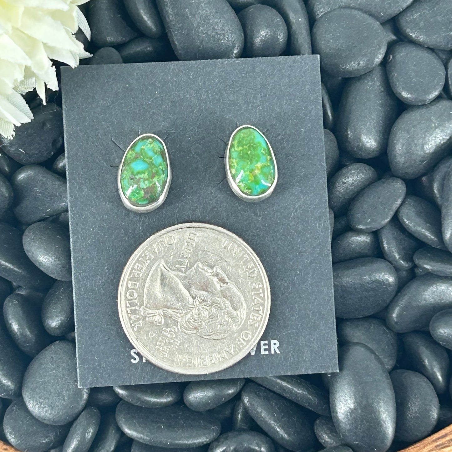 Navajo Sterling Sonoran Gold Turquoise Earrings