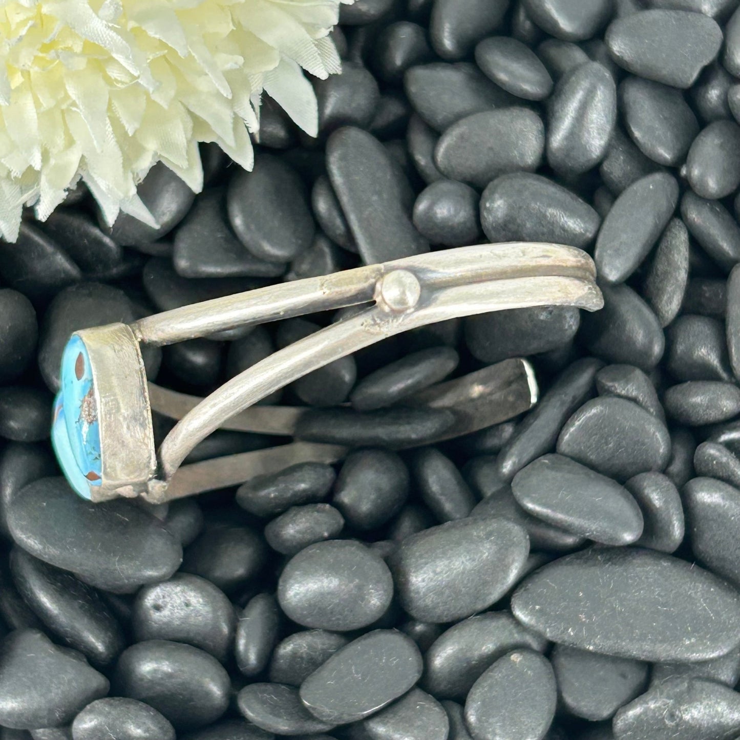 Navajo Sterling Silver Golden Hills Turquoise Cuff Bracelet - Augustine Largo - Turquoise Sunset!
