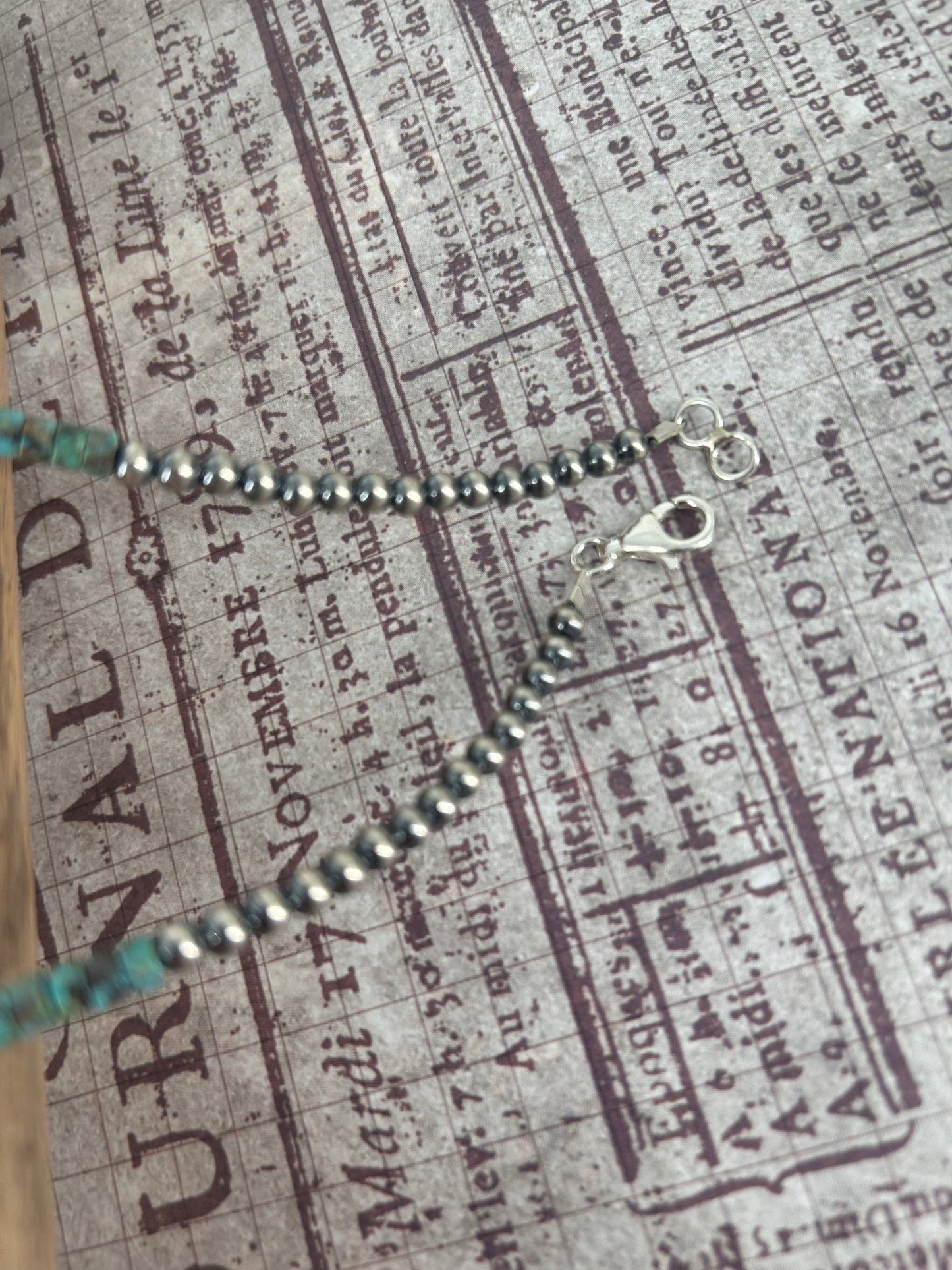 Kingman Turquoise Heishi 18" Necklace 4mm Beads - Turquoise Sunset!
