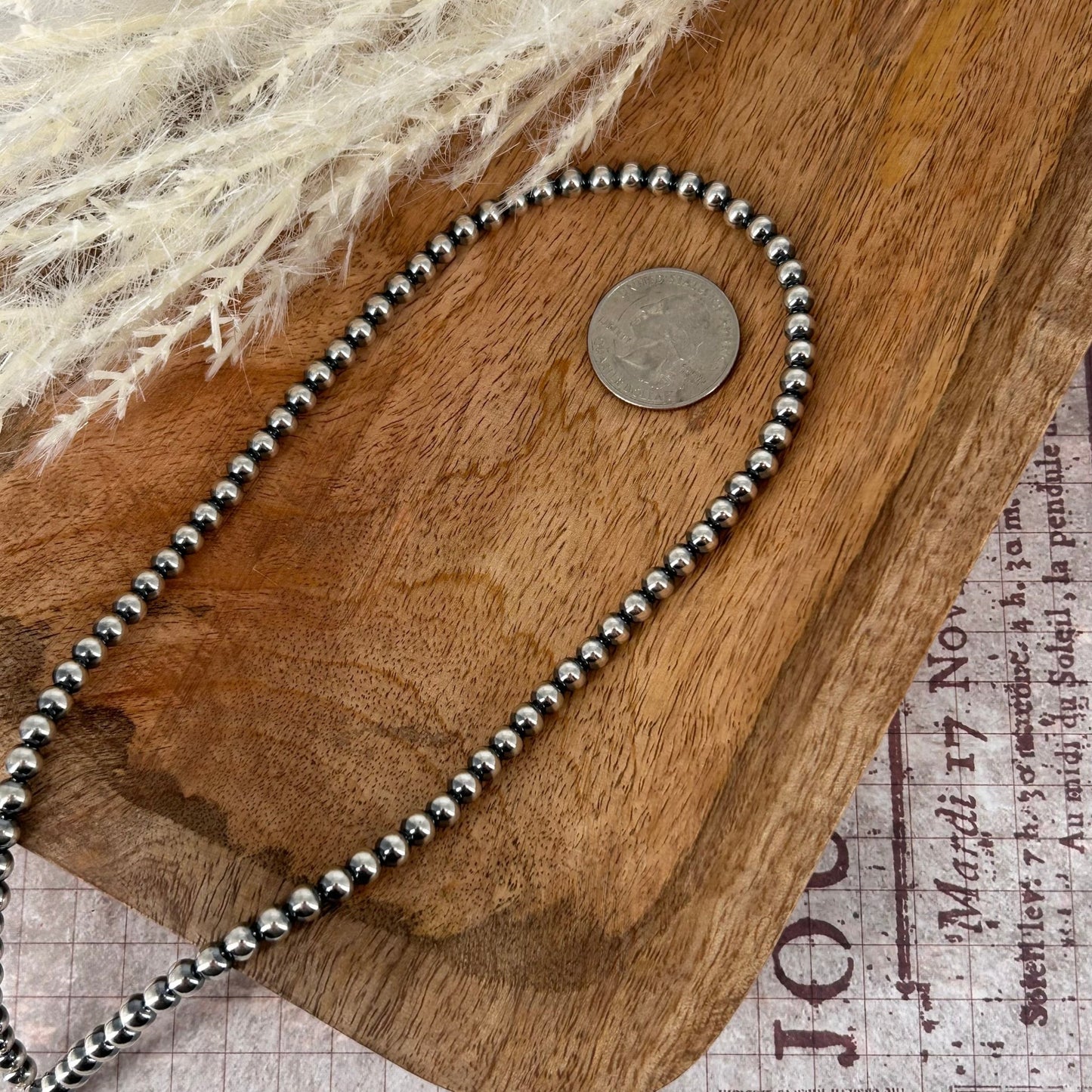 Sterling Pearls 18 inch Necklace 5mm Sterling Silver Hand Strung - Turquoise Sunset!
