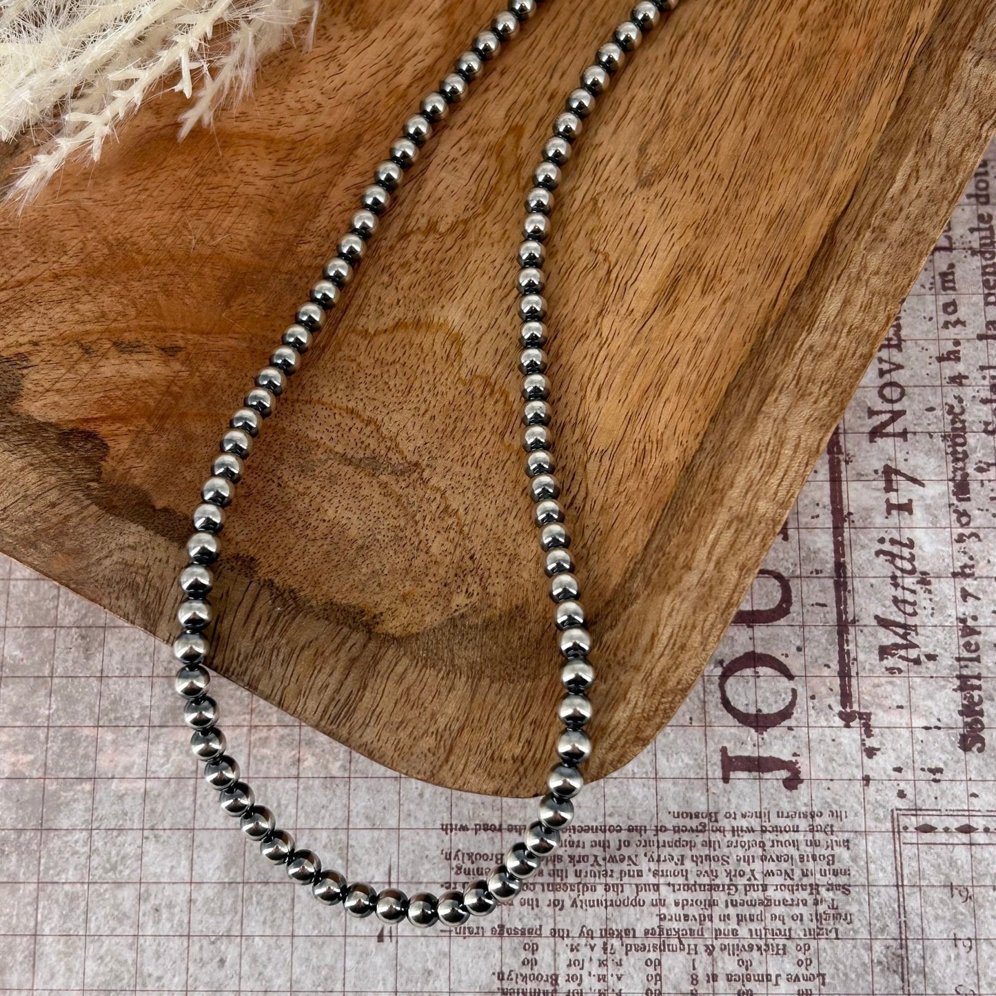 Sterling Pearls 18 inch Necklace 5mm Sterling Silver Hand Strung - Turquoise Sunset!