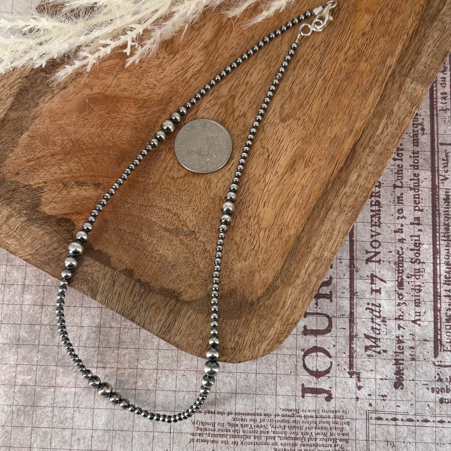 Sterling Pearls 18" Necklace 3mm - 6mm Transition Hand Strung - Turquoise Sunset!
