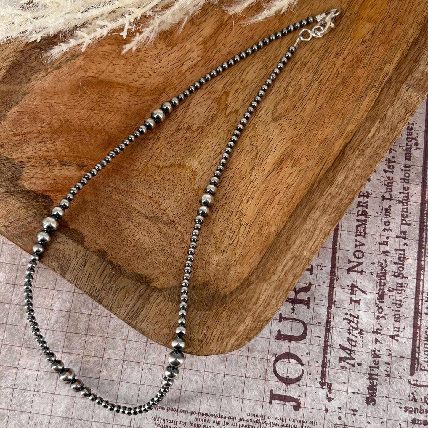 Sterling Pearls 18" Necklace 3mm - 6mm Transition Hand Strung - Turquoise Sunset!