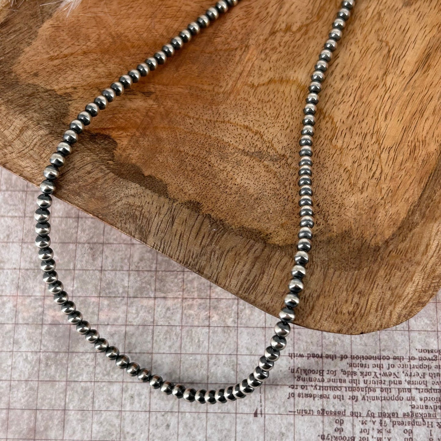 Sterling Pearls 20 inch Necklace 4mm Sterling Silver Hand Strung - Turquoise Sunset!