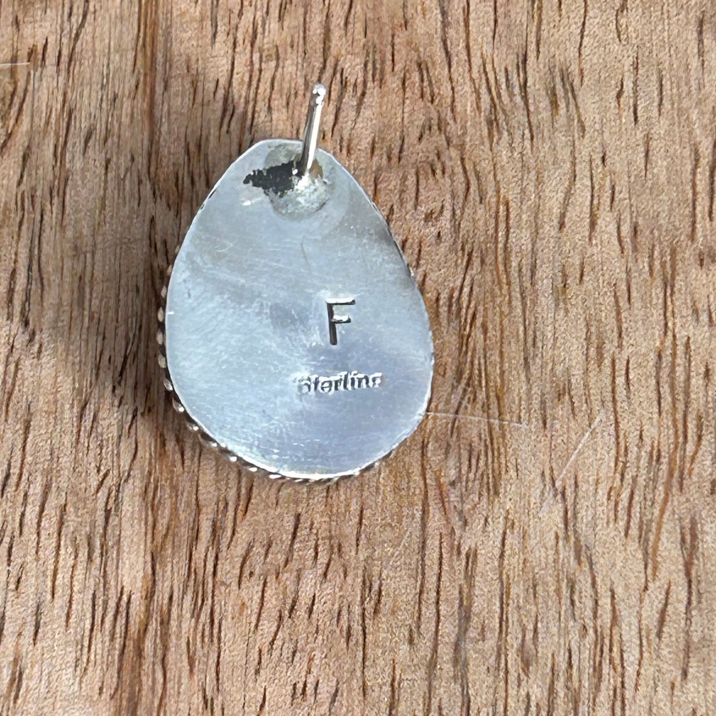 Navajo Sterling Black Onyx Braided Rope Trim Teardrop Stud Earrings - Freda Martinez - Turquoise Sunset!