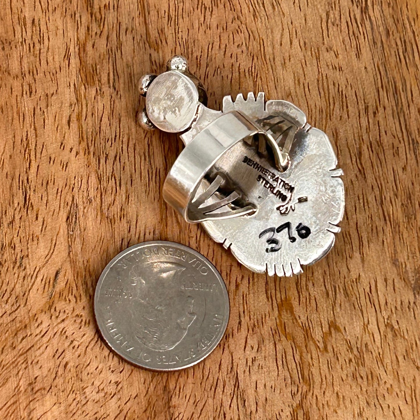 Navajo Sterling Kingman Turquoise Kachina Ring 8 - Bennie Ration - Turquoise Sunset!