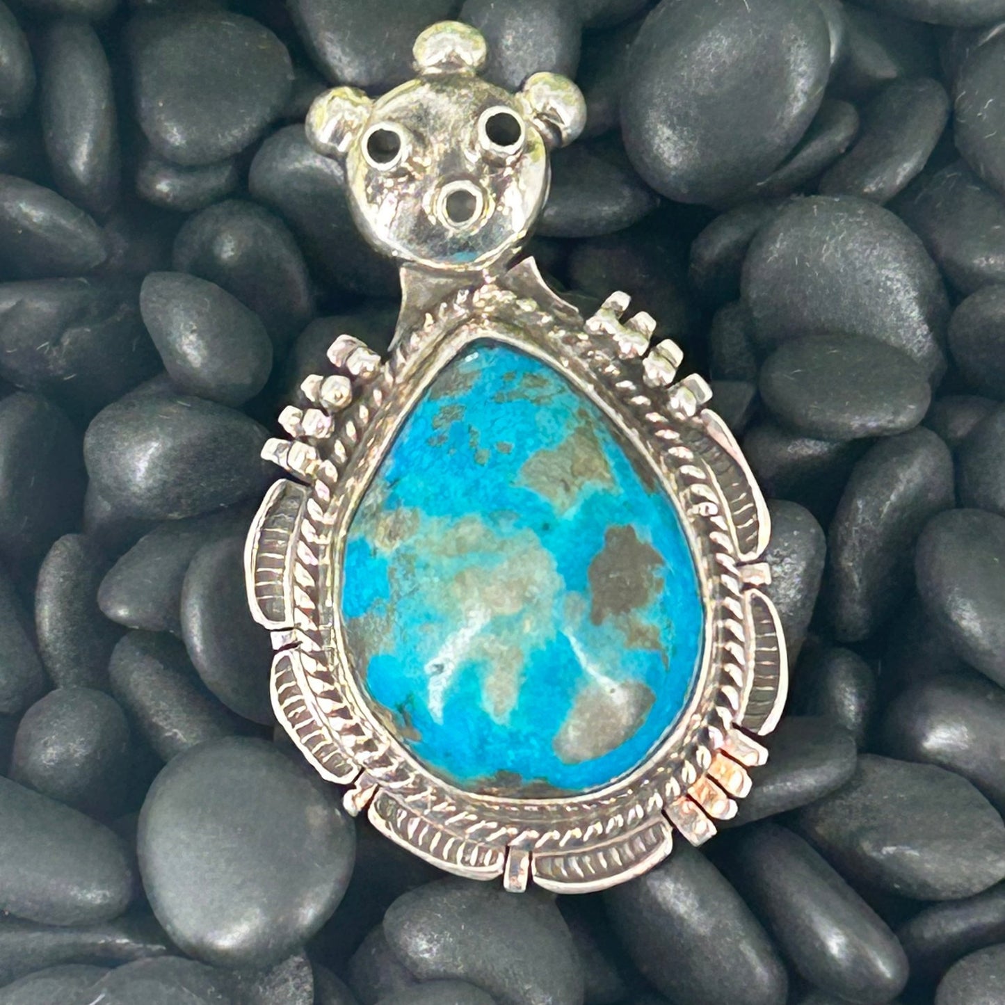 Navajo Sterling Kingman Turquoise Kachina Ring 8 - Bennie Ration - Turquoise Sunset!