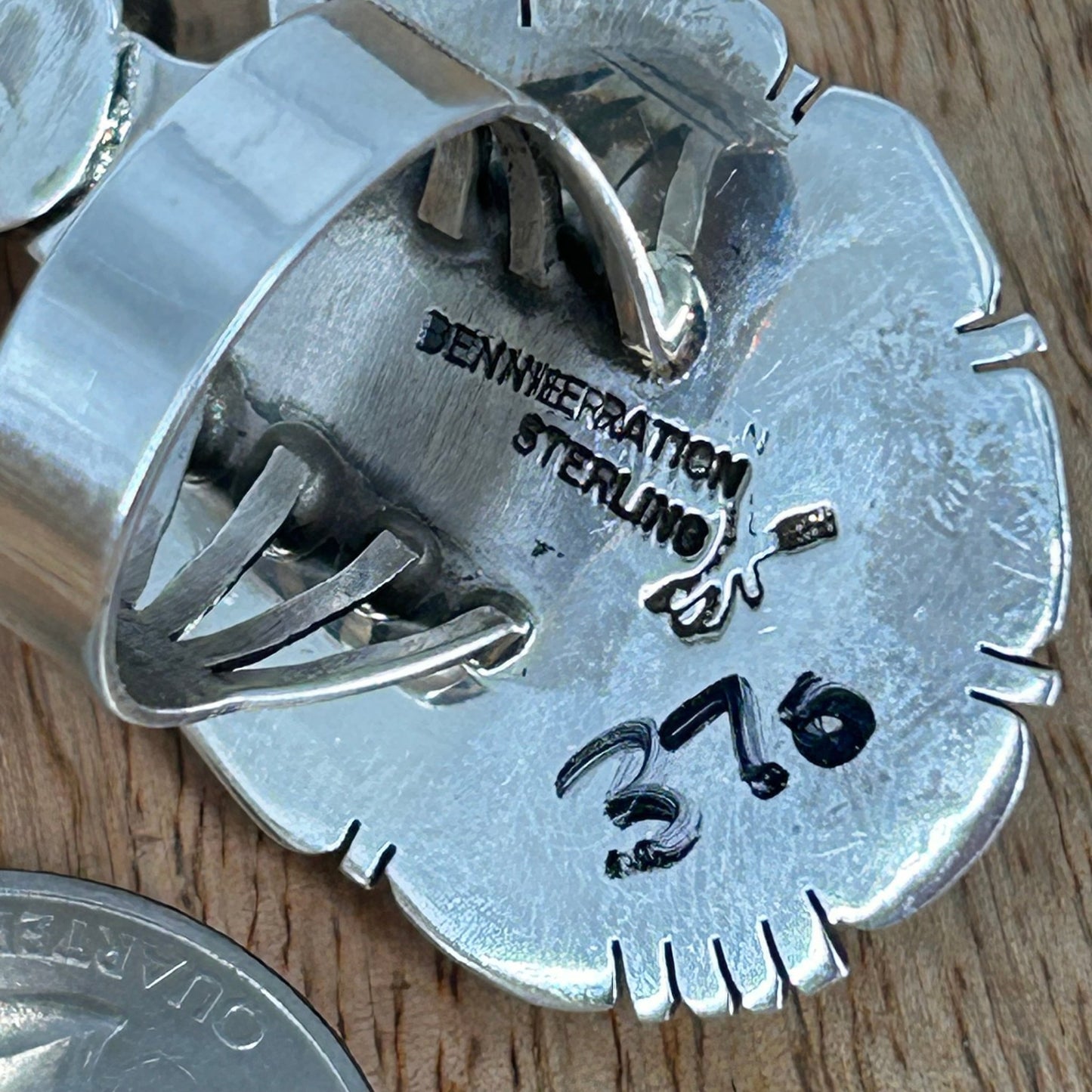 Navajo Sterling Kingman Turquoise Kachina Ring 8 - Bennie Ration - Turquoise Sunset!