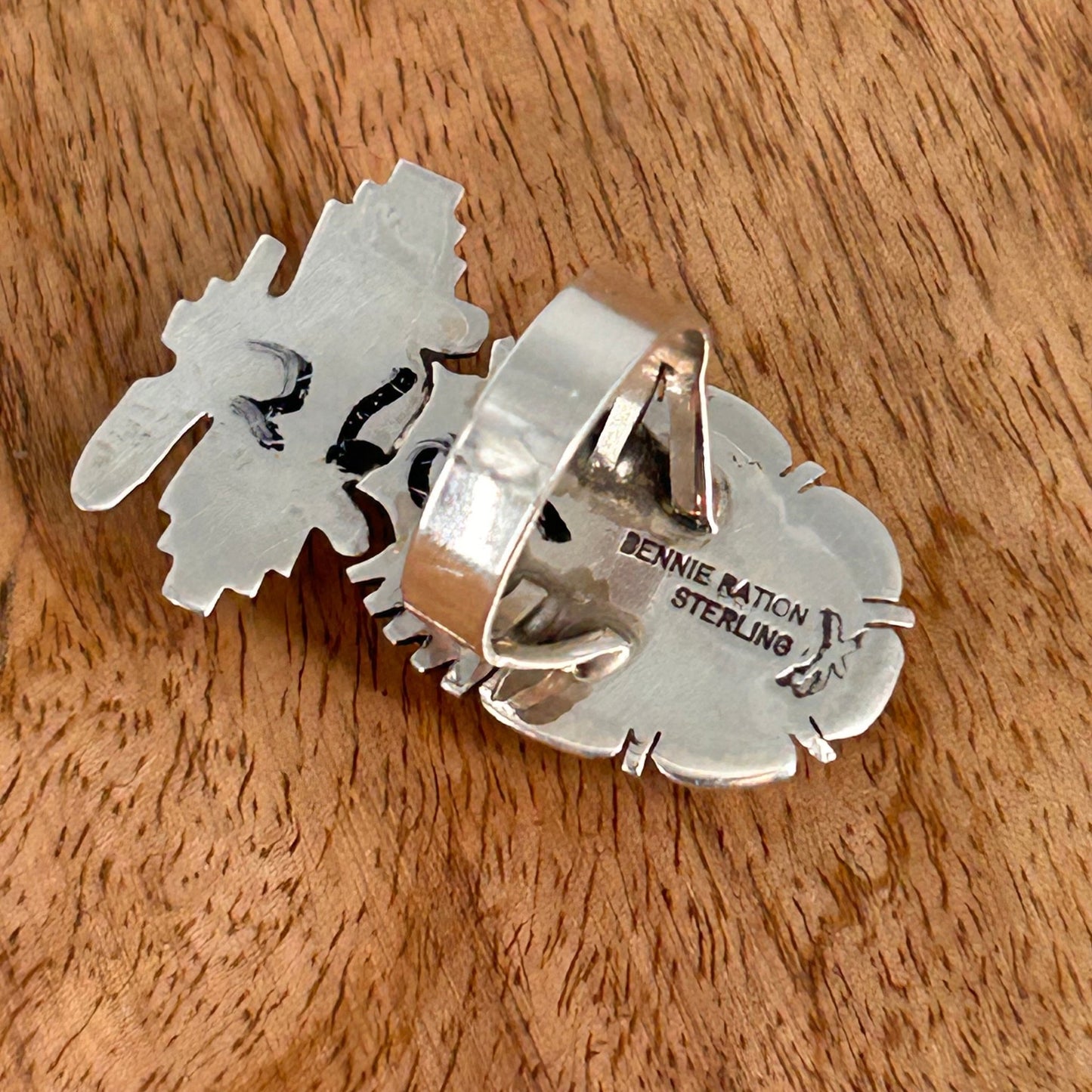 Navajo Sterling Kingman Turquoise Kachina Ring 8 - Bennie Ration - Turquoise Sunset!