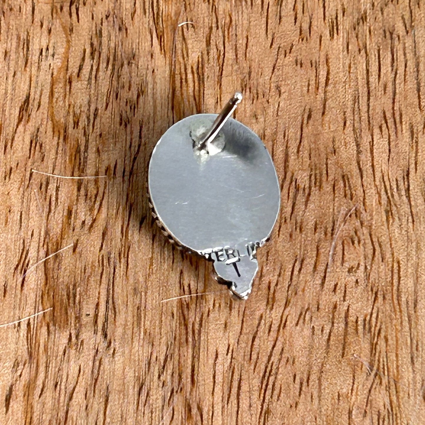 Navajo Sterling Kingman Turquoise Round Button Stud Earrings - Theresa Smith - Turquoise Sunset!