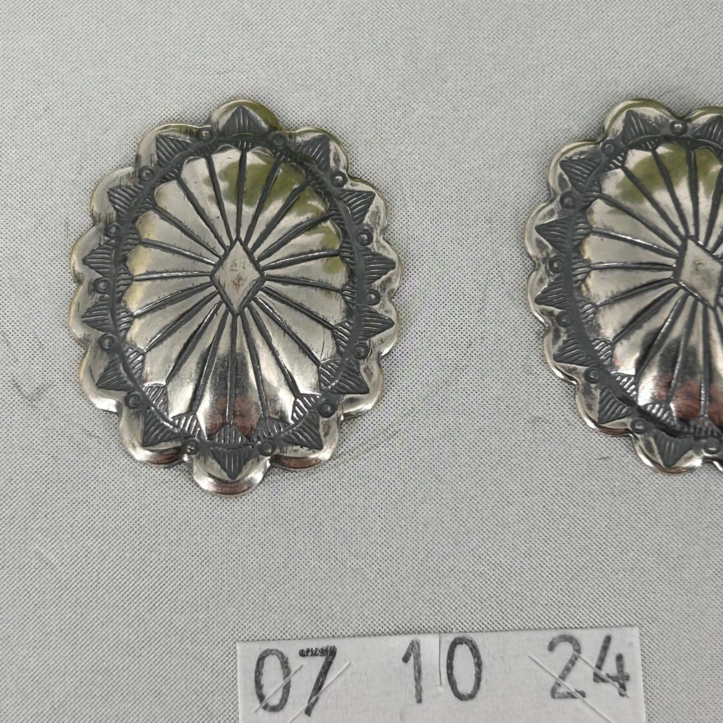 Sterling Silver Stamped Turtle Shell Design Earrings - Stamped - Turquoise Sunset!