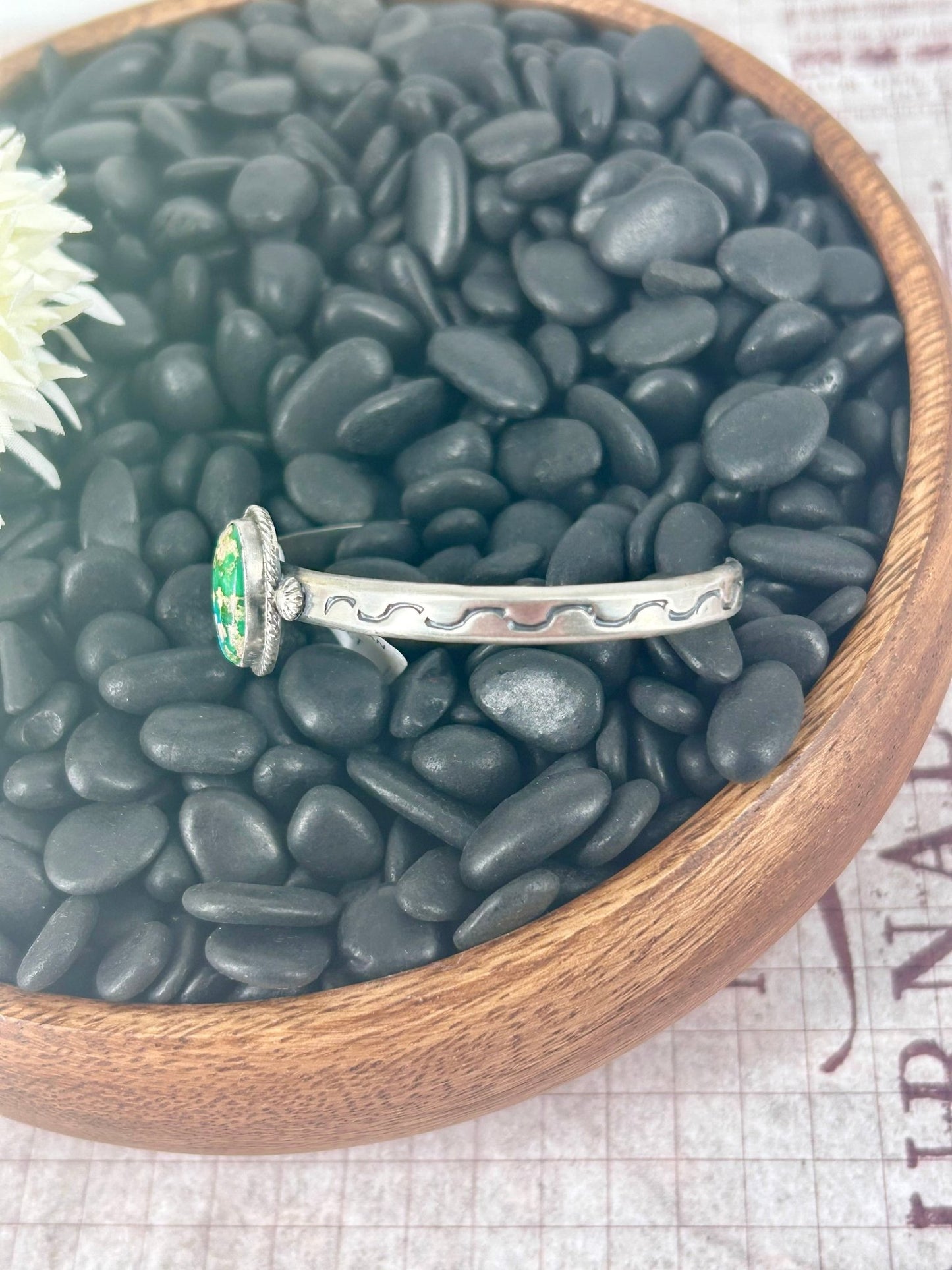 Navajo Sterling Sonoran Gold Turquoise Cuff Bracelet - Samuel Yellowhorse - Turquoise Sunset!