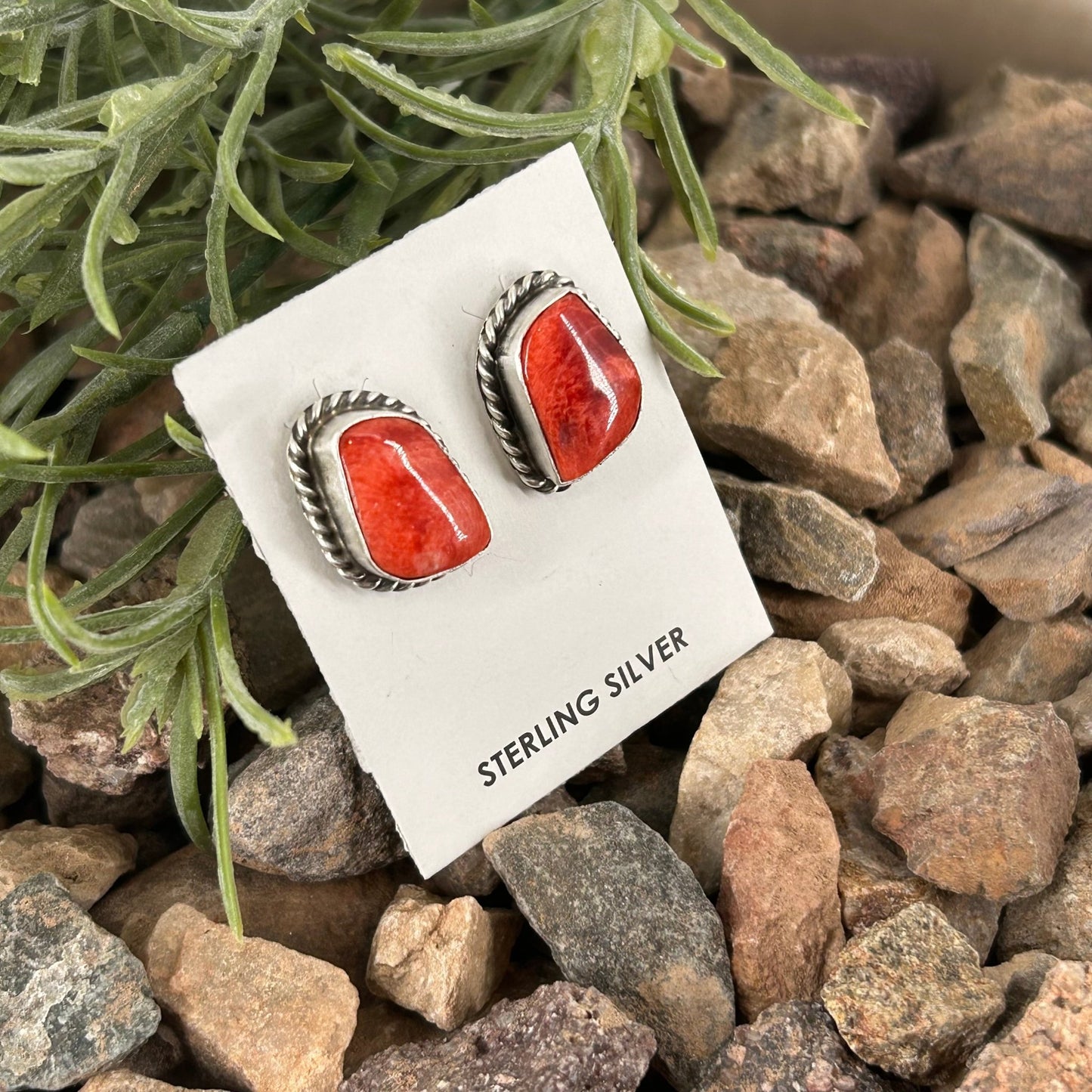 Navajo Sterling Spiny Oyster Braided Rope Earrings - Earrings - Elouise Kee - Turquoise Sunset!
