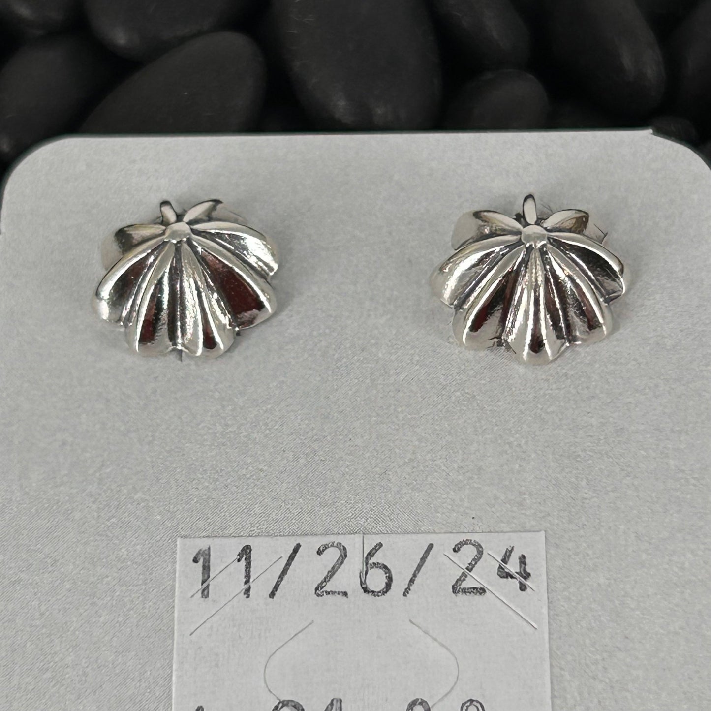 Sterling Stamped Cupcake Stud Earrings - Earrings - Stamped - Turquoise Sunset!