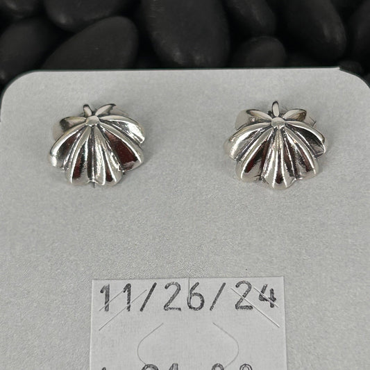 Sterling Stamped Cupcake Stud Earrings - Stamped - Turquoise Sunset!