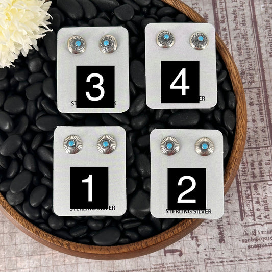 Sterling Stamped Flower Kingman Turquoise Earrings - Stamped - Turquoise Sunset!