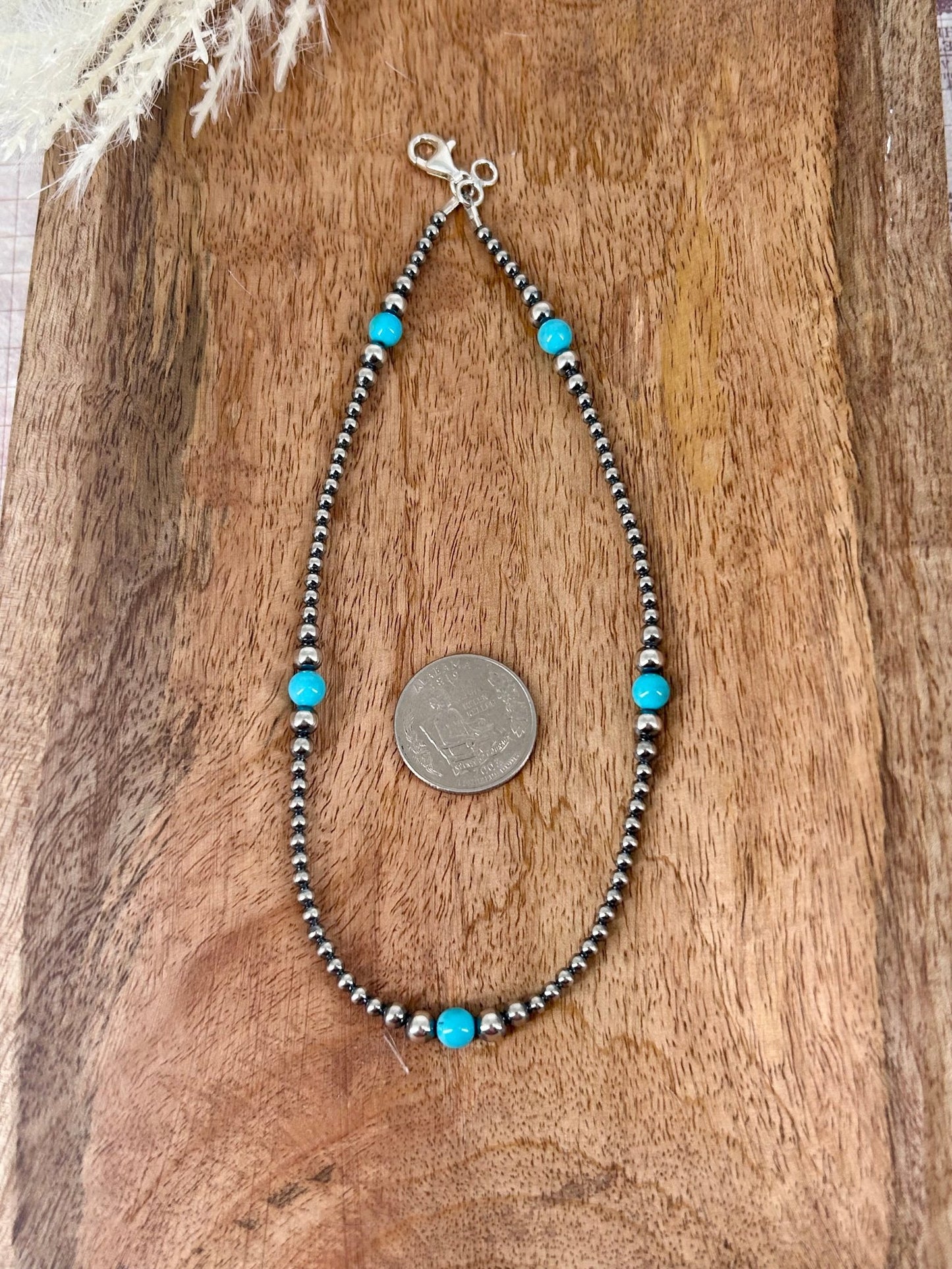 Sterling & Kingman Turquoise 14" Necklace 3mm - 6mm - Turquoise Sunset!
