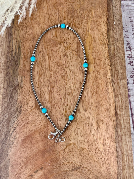 Sterling & Kingman Turquoise 14" Necklace 3mm - 6mm - Turquoise Sunset!