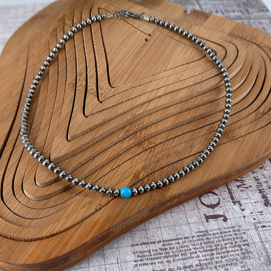 Sterling & Kingman Turquoise 16" Necklace 4mm - Turquoise Sunset!