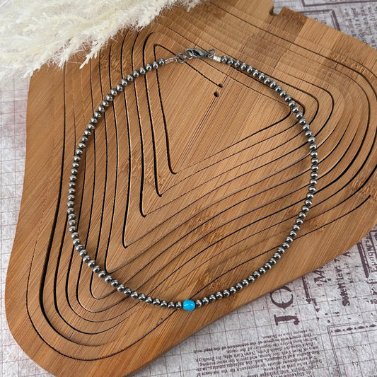 Sterling & Kingman Turquoise 16" Necklace 4mm - Turquoise Sunset!