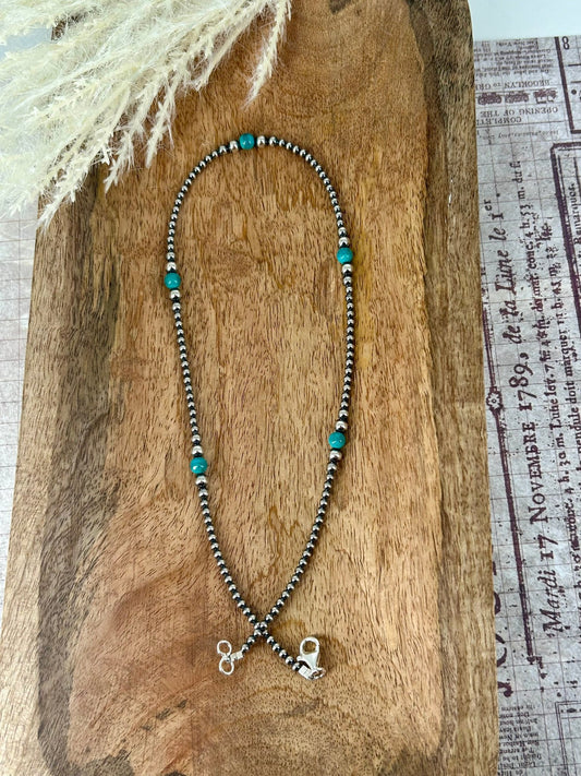 Sterling & Kingman Turquoise 18" Necklace 3mm - 6mm - Turquoise Sunset!