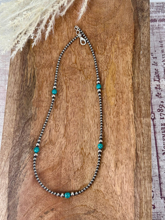 Sterling & Kingman Turquoise 18" Necklace 3mm - 6mm - Turquoise Sunset!