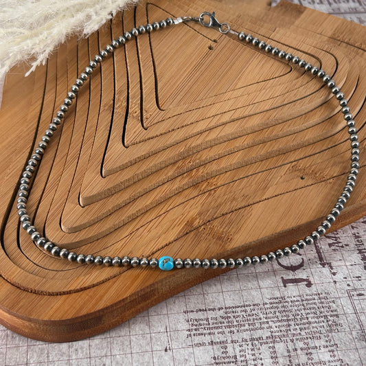 Sterling & Kingman Turquoise 18" Necklace 4mm - Turquoise Sunset!