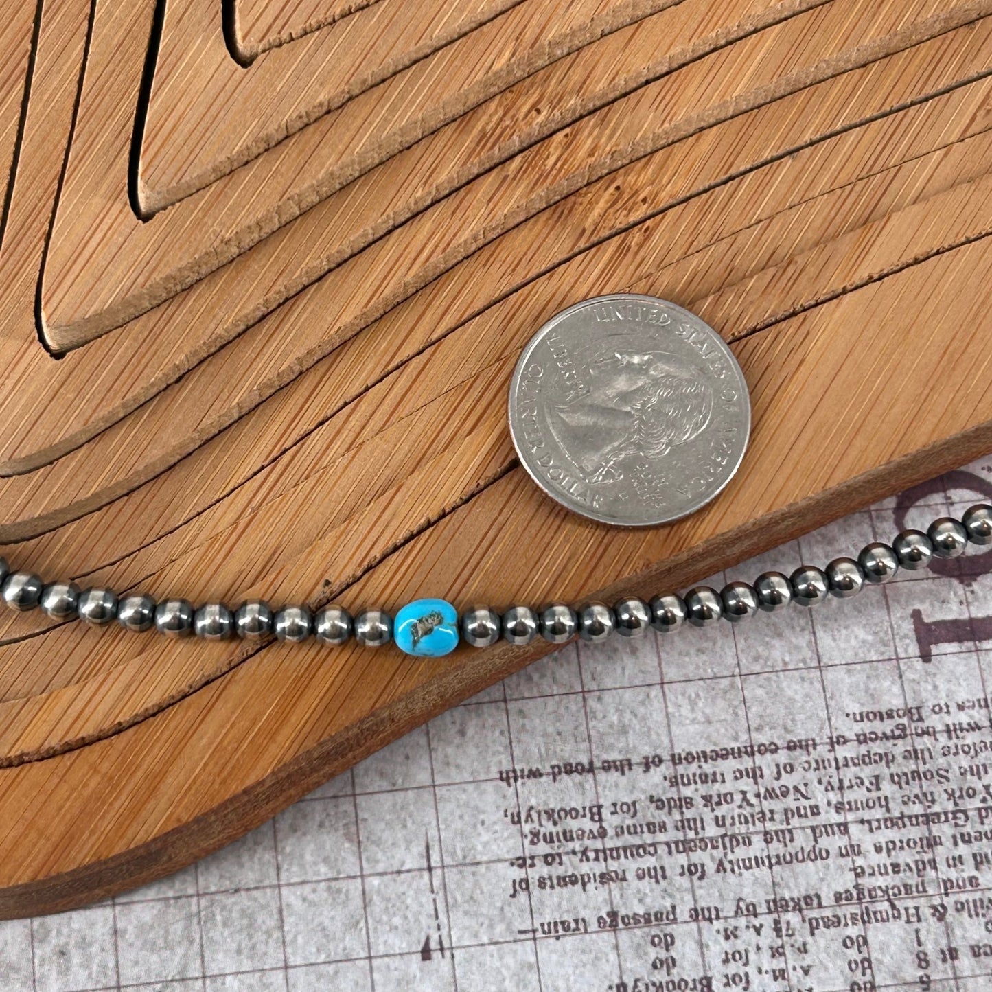 Sterling & Kingman Turquoise 18" Necklace 4mm - Turquoise Sunset!