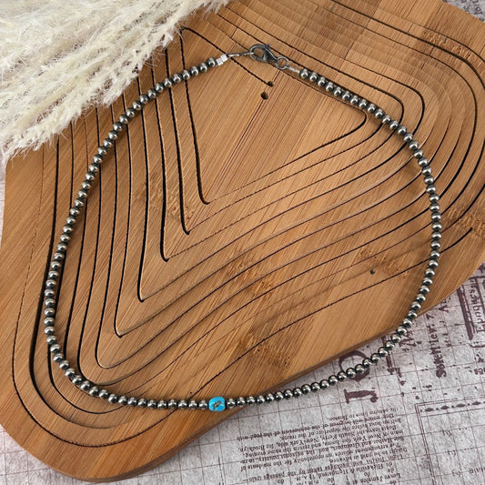 Sterling & Kingman Turquoise 18" Necklace 4mm - Turquoise Sunset!