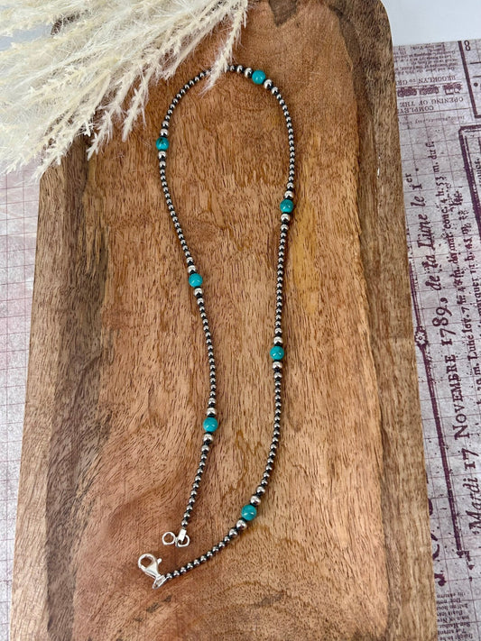 Sterling & Kingman Turquoise 20" Necklace 3mm - 6mm - Turquoise Sunset!