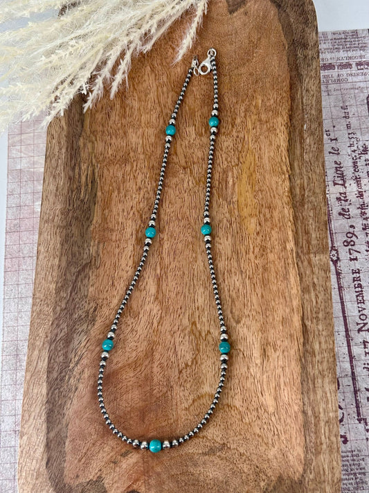 Sterling & Kingman Turquoise 20" Necklace 3mm - 6mm - Turquoise Sunset!