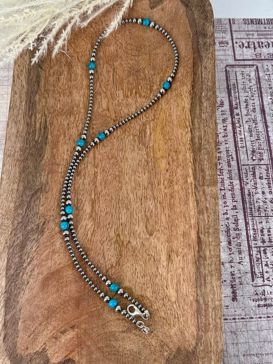 Sterling & Kingman Turquoise 24" Necklace 3mm - 6mm - Turquoise Sunset!