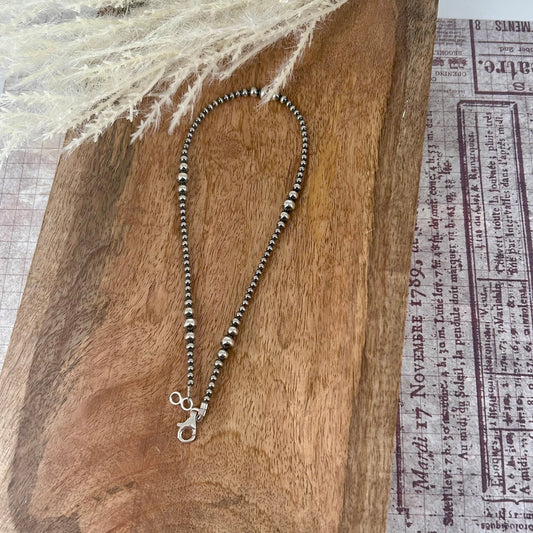 Sterling Pearls 14" Necklace 3mm - 6mm Transition Hand Strung - Turquoise Sunset!