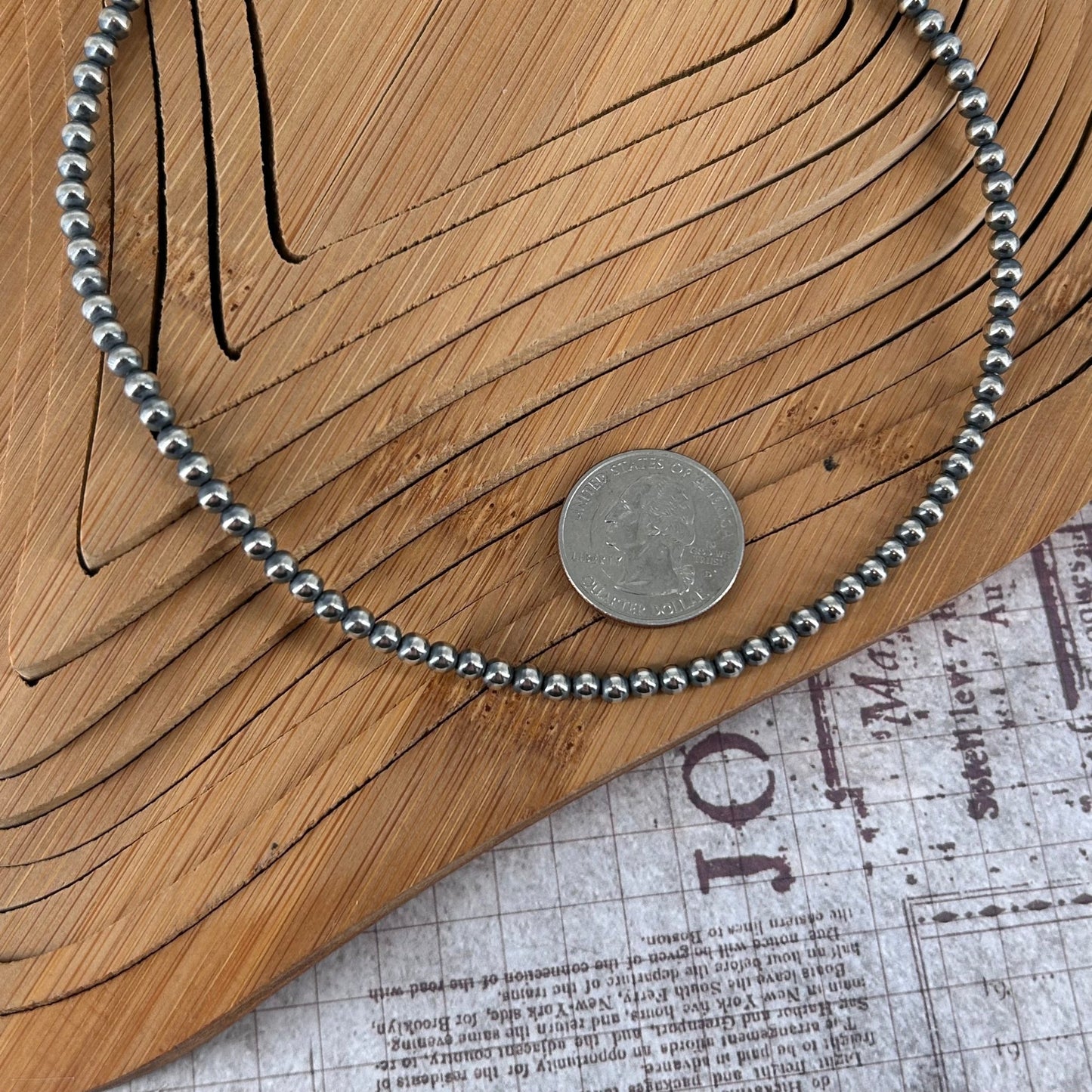 Sterling Pearls 14" Necklace 4mm Hand Strung - Turquoise Sunset!
