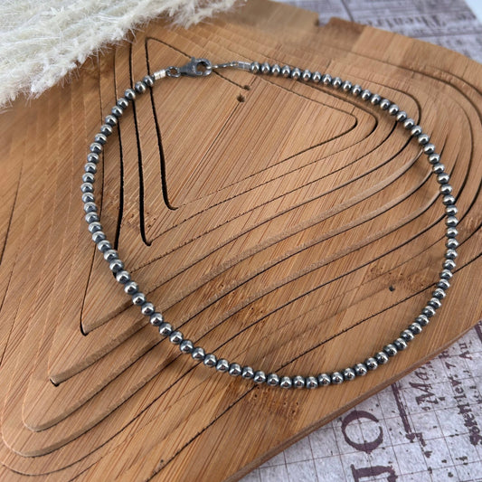 Sterling Pearls 14" Necklace 4mm Hand Strung - Turquoise Sunset!