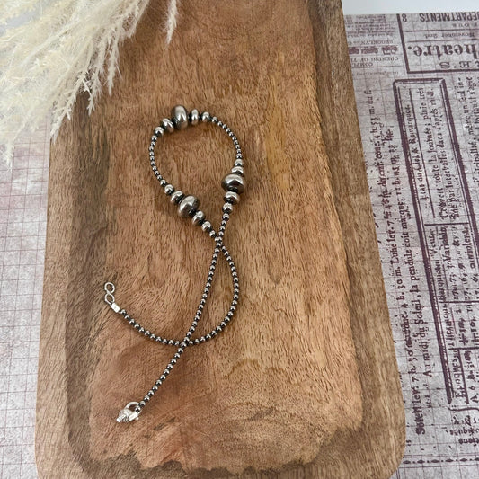 Sterling Pearls 16" Necklace 3mm - 14mm Transition Hand Strung - Turquoise Sunset!