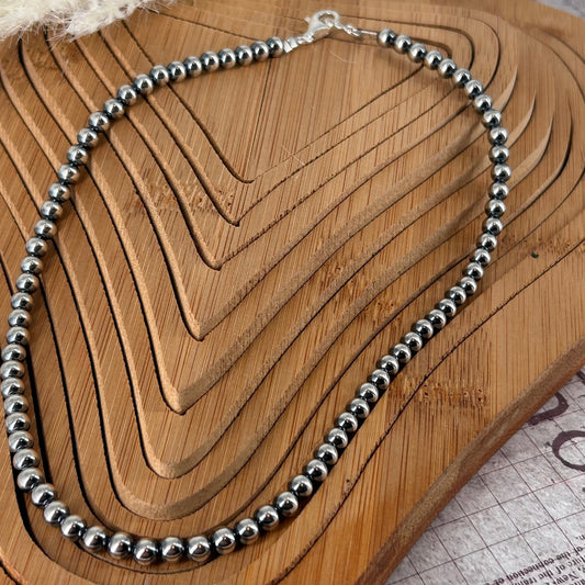 Sterling Pearls 16" Necklace 5mm Hand Strung - Turquoise Sunset!