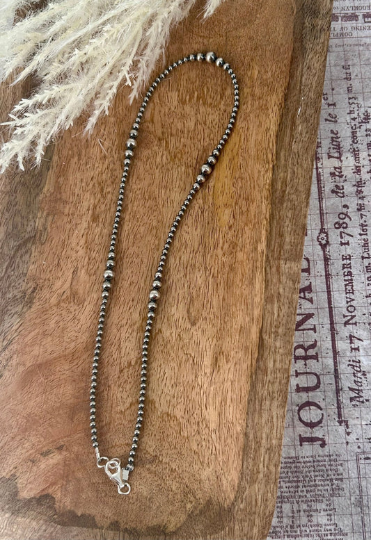 Sterling Pearls 18" Necklace 3mm - 6mm Transition Hand Strung - Turquoise Sunset!