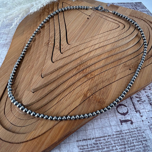 Sterling Pearls 18" Necklace 4mm Hand Strung - Turquoise Sunset!