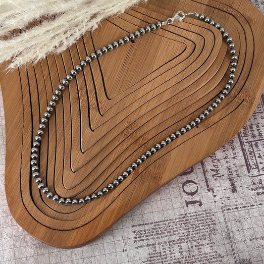 Sterling Pearls 18" Necklace 5mm Hand Strung - Turquoise Sunset!