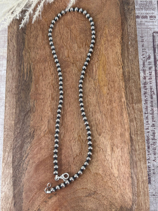 Sterling Pearls 20" Necklace 6mm Hand Strung - Turquoise Sunset!