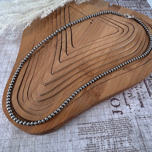 Sterling Pearls 22" Necklace 4mm Hand Strung - Turquoise Sunset!