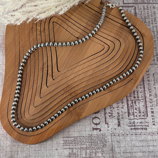 Sterling Pearls 24" Necklace 6mm Hand Strung - Turquoise Sunset!