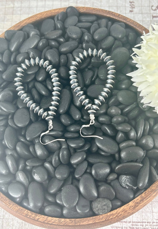 Sterling Pearls Dangle Earrings 6mm Saucer Pearls - Turquoise Sunset!