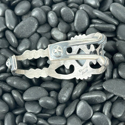 Navajo Sterling Sonoran Gold Turquoise Cuff Bracelet - Chimney Butte - Turquoise Sunset!