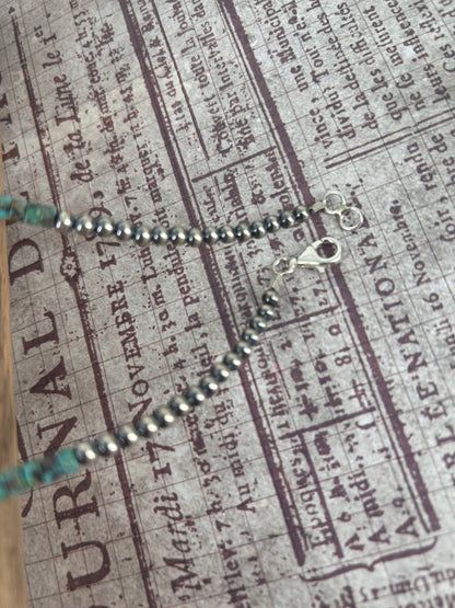 Kingman Turquoise Heishi 18" Necklace 4mm Beads - Turquoise Sunset!