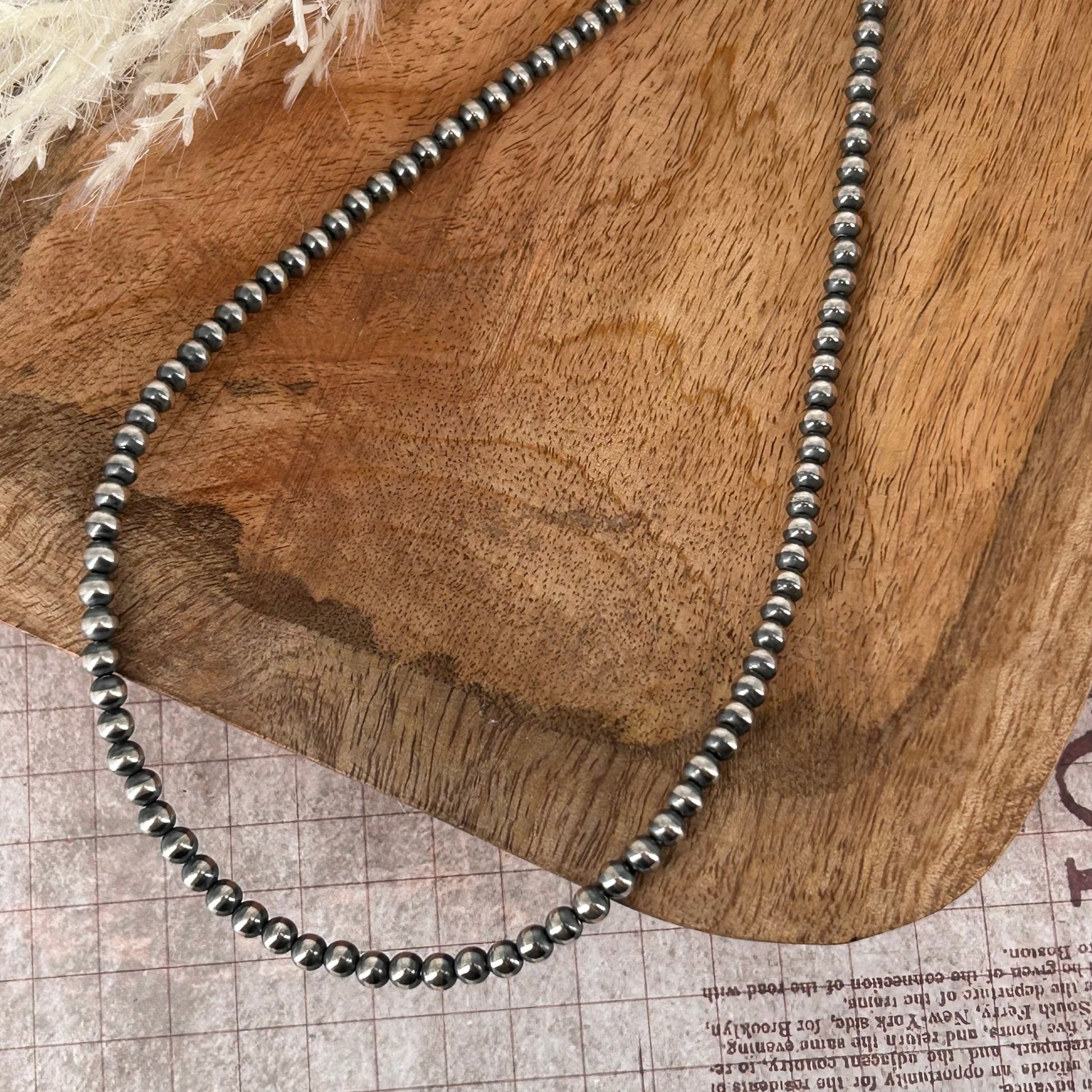 Sterling Pearls 16 inch Necklace 4mm Sterling Silver Hand Strung - Turquoise Sunset!