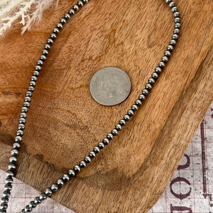 Sterling Pearls 16 inch Necklace 4mm Sterling Silver Hand Strung - Turquoise Sunset!